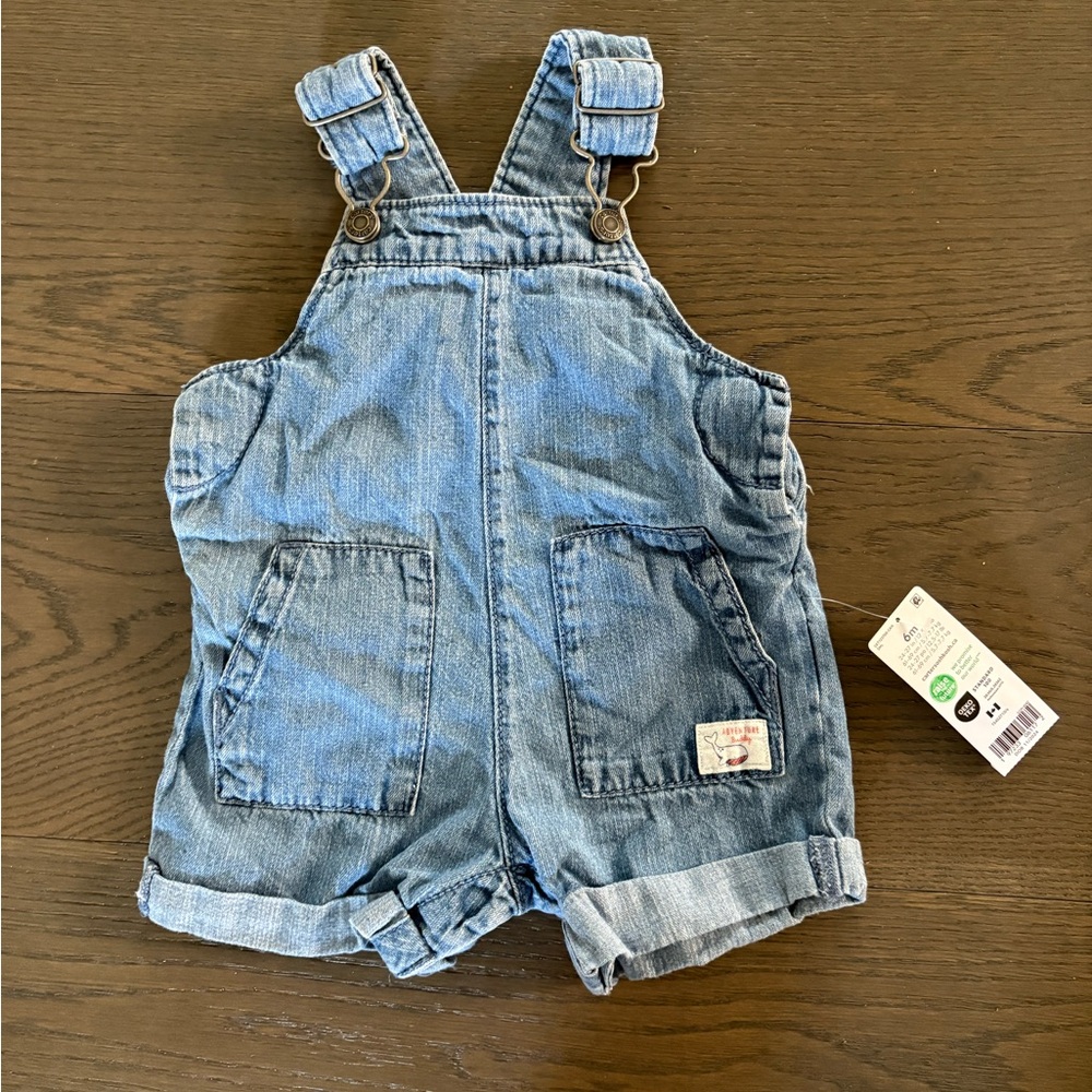 Carters baby denim shorts romper 6M NWT retail $49
